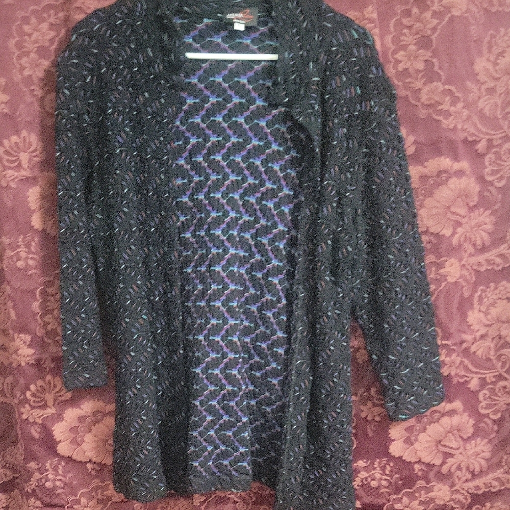 Women's Black and Purple Sweater
